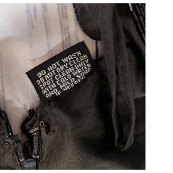 80's Vintage The Silk Collection Black Silk Beaded /Sequin Cocktail Dress Size S - Picture 5 of 10